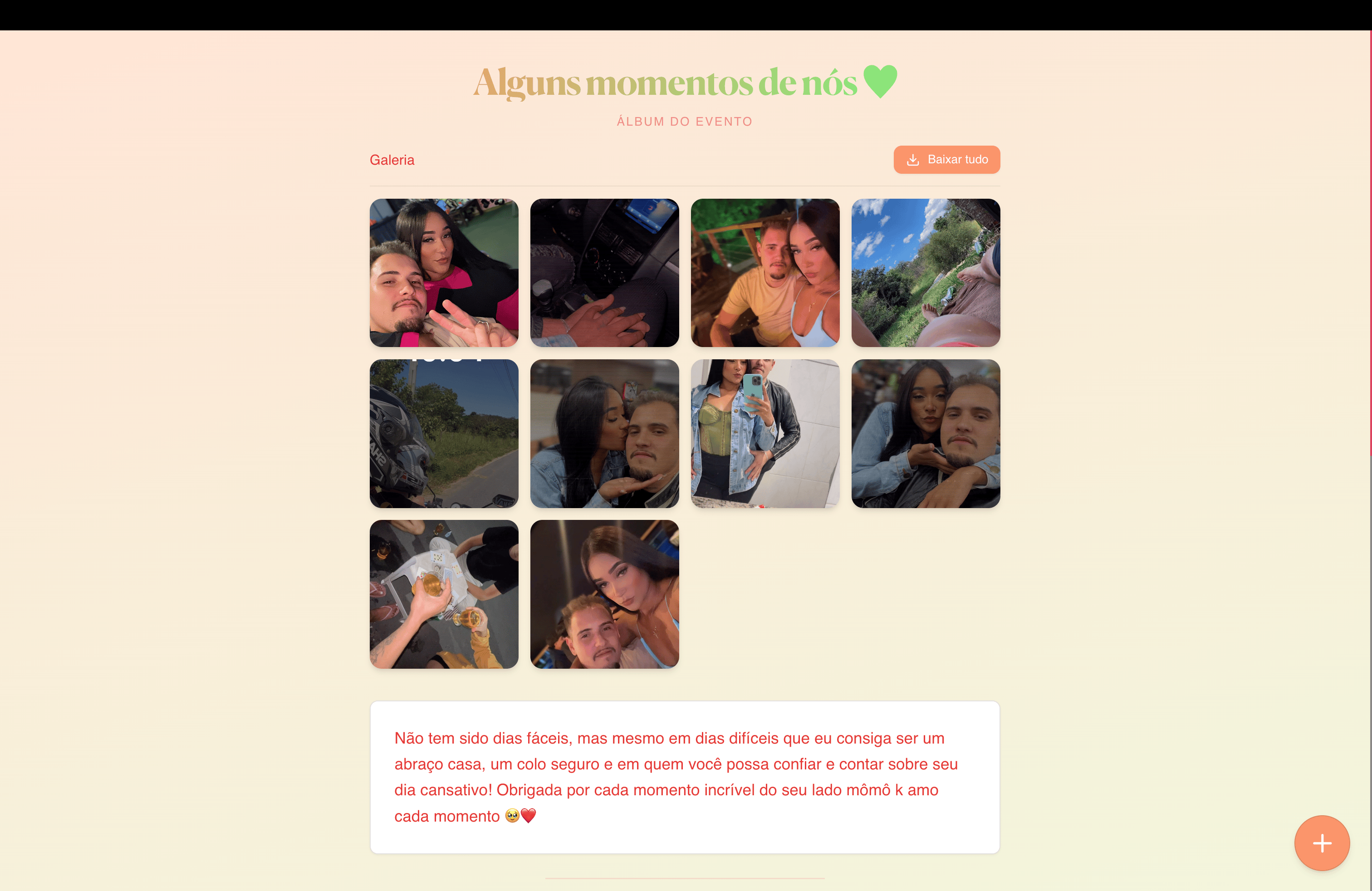 Memórias do chá em um álbum digital