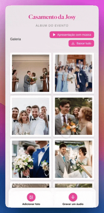 Guest upload page with one link and QR for everyone